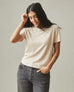 Women's Hemp Jersey Crew Tee - Almond Peach